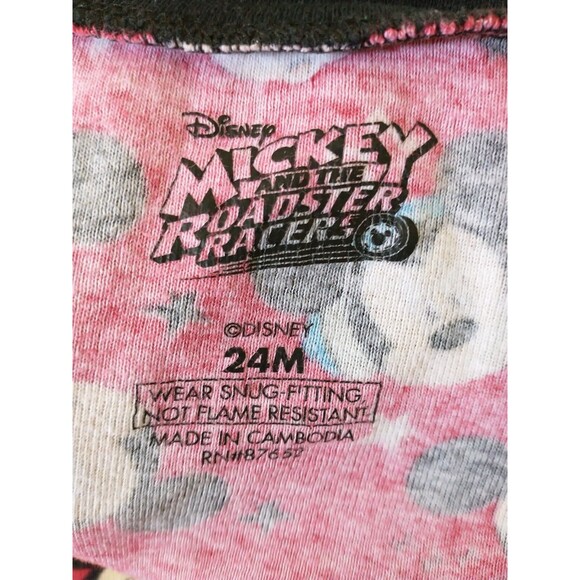 Disney Mickey Mouse Pajama Set Boy Toddler 24M Red Cotton All Over Print - Picture 6 of 7